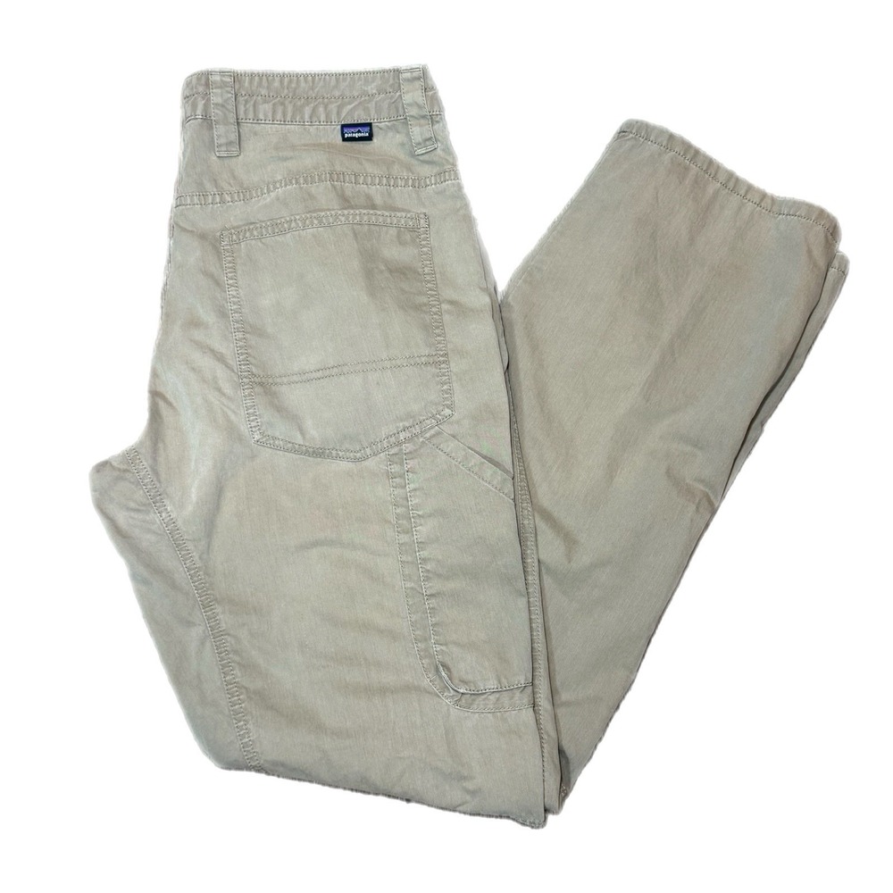 Men's Patagonia Hiking Outdoor Tan Cotton Nylon Blend Lightweight Pants Size 33